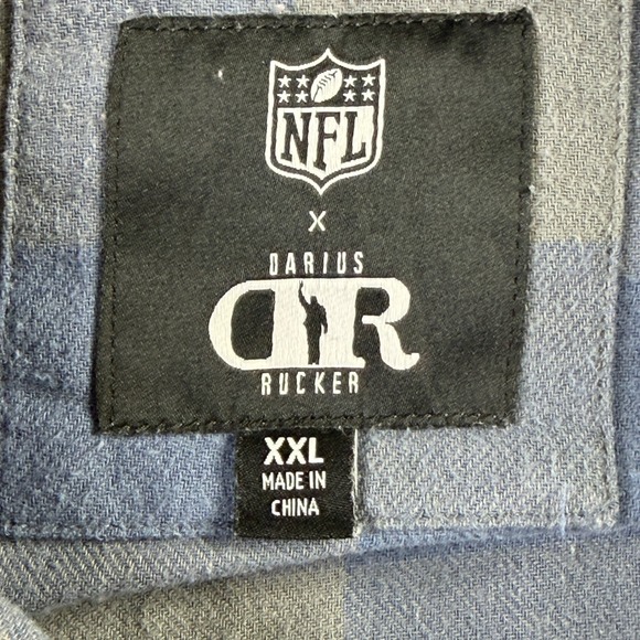 Houston Texans Darius Rucker x NFL Plaid Flannel Shirt Mens XXL Battle Red Logo - Picture 3 of 9